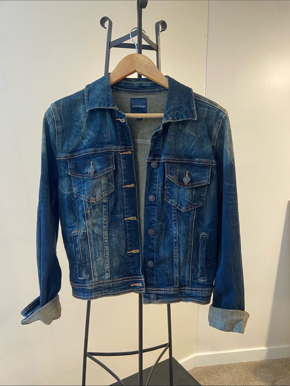 Just USA Blue Distressed Denim Jacket